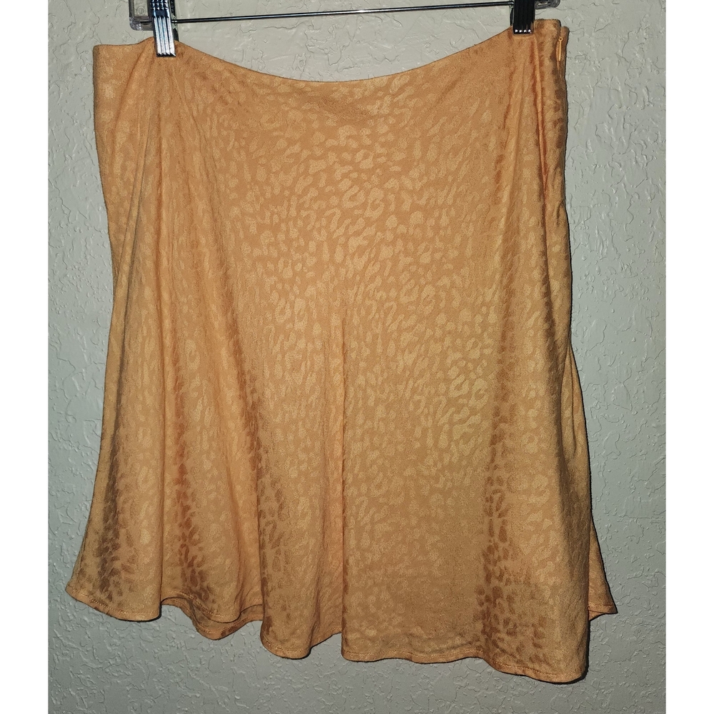 New Lovers + Friends Elegant Orange-Yellow Mini Full Skirt Size XL